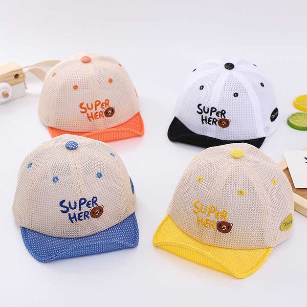

baby baseball cap spring and summer boys' girls' sun visor thin sunscreen korean trendy, Yellow