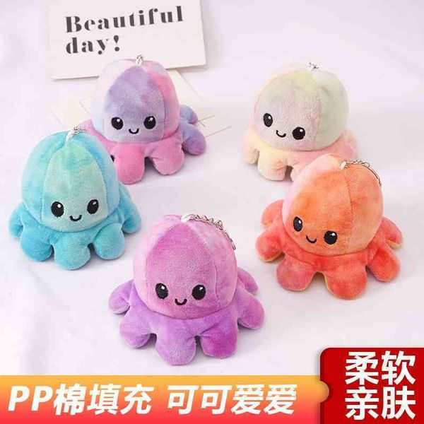 

cute flip printing and dyeing small ocs schoolbag couple key chain plush pendant creative doll