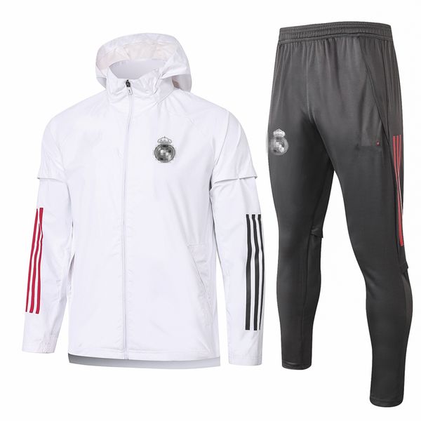 

real madrid men's and children's football sportswear 2122 jersey football chandal futbol survetement foot maillot jacket windproof, Gray