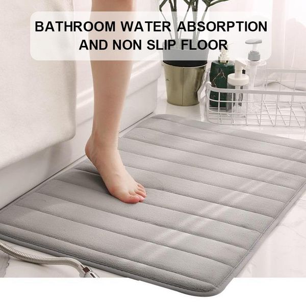 

bath mats home mat coral fleece room carpet absorbent non-slip memory foam quick-dry washable rugs bathroom entrance door