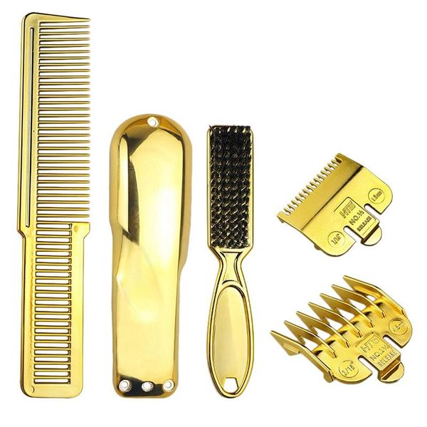 

hair clippers men's haircut electrichair clipper accessories salon brush gold plating hairdressing comb set barber tools