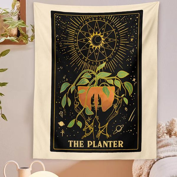 

tapestries tarot card tapestry gardening gift botanical print wall hanging astrology divination bedspread beach mat