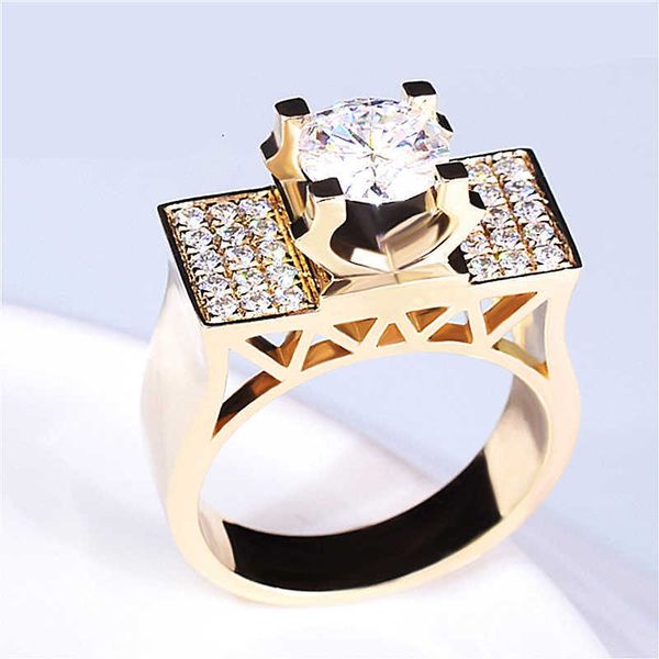 

square design full diamond men ring refers to 18k2 wedding plated and dominee crowned emperor wedding beautiful s, Golden;silver