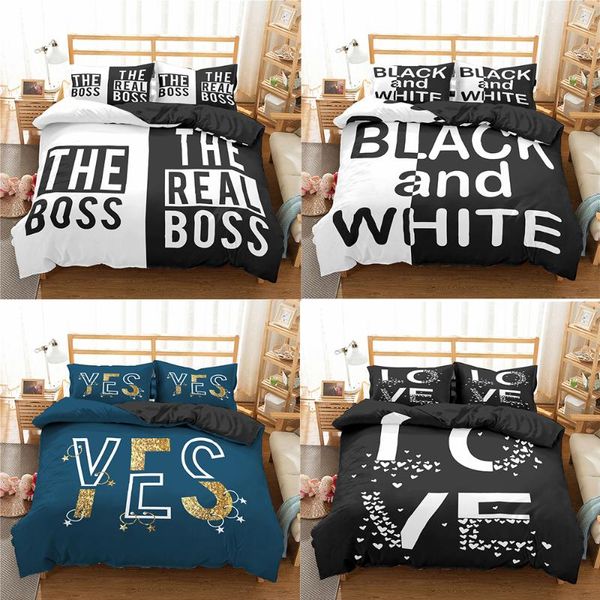

bedding sets zeimon nordic 3d set black white duvet cover with pillowcase 2/3pcs twin  king size bed clothes for home textiles