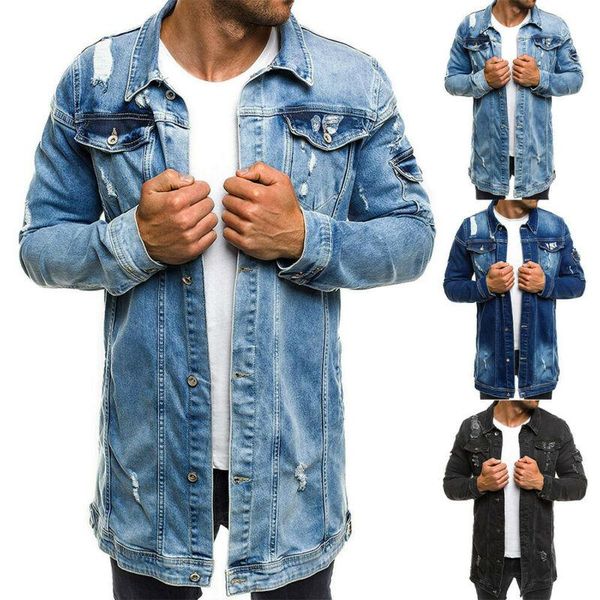 

men's jackets mens jacket casual fashion 2021 distressed scratched man's clothing long sleeve autumn pockets single breasted denim, Black;brown