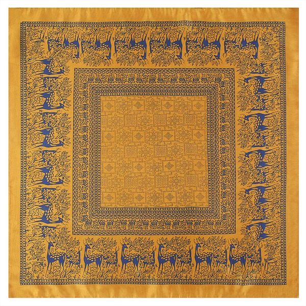 

SHUOWEI 53cmDeer PrintSummer Silk Satin Scarf New Womens Square Scarves Hijab Bandanna Headband Neck Tie Band Neckerchief Turban, Blue;gray