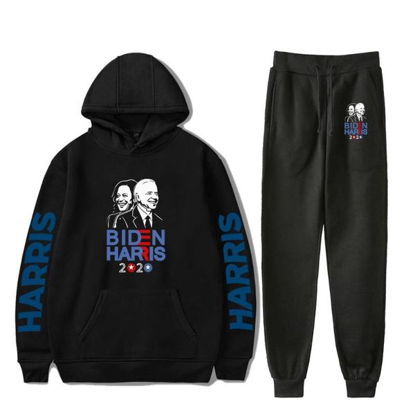 

men's tracksuits wamni kamala harris joe biden two piece set women/men hoodies+long pants pullover harajuku suit, Gray
