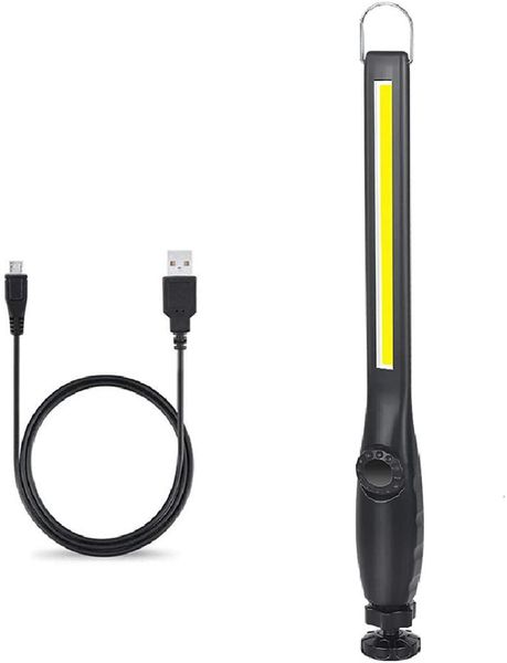 

handheld led work light - 750 lumens rechargeable cob work light with power capacity indicator 360Â°swivel usb cable
