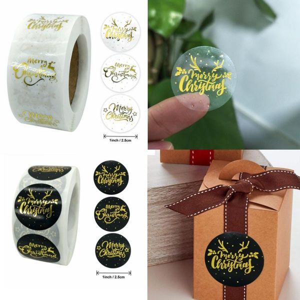 

gift wrap 500pcs merry christmas label stickers diy handmade sticker thank you package sealing for year navidad party
