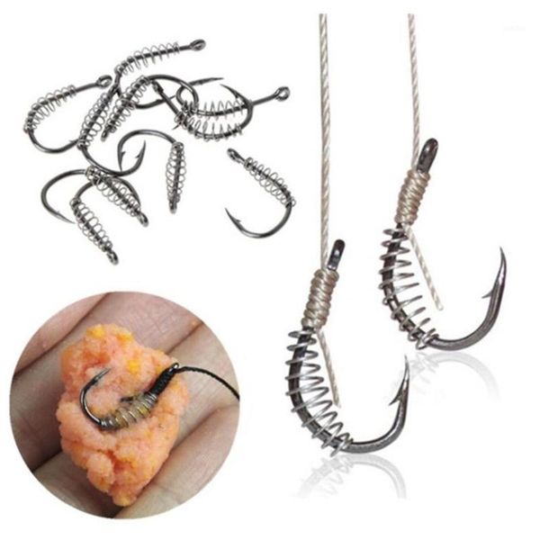 

fishing hooks high carbon steel spring hook barbed swivel carp jig with hole for tackle accessories jig1