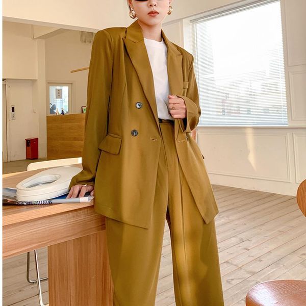 

2021 autumn office lady two piece sets women crop pant suits fashion clothes for women stacked leggings two piece outfits, White