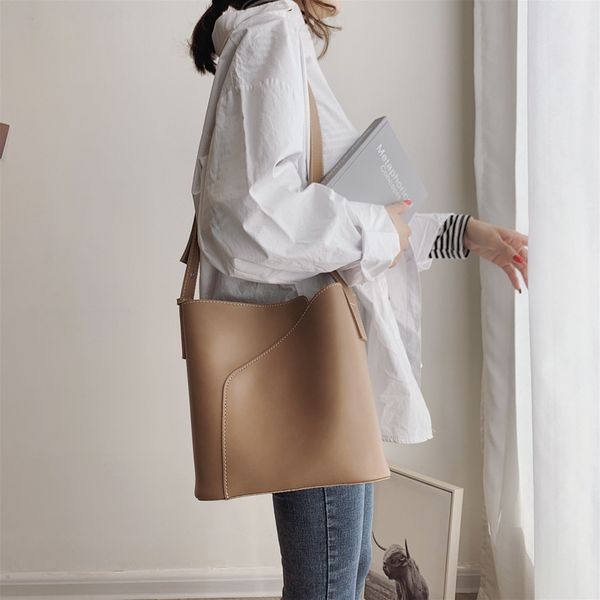 

fashion shoulder bag women crossbody bags 2pcs/set handbag designer pocket bucket purse pu leather wholesales