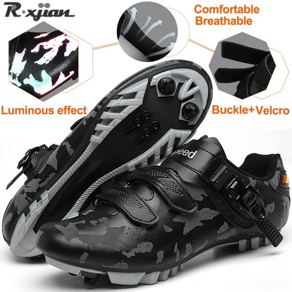 

cycling footwear r.xjian autumn and winter luminous men women mountain shoes road couple outdoor camouflage, Black