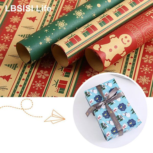 

gift wrap lbsisi life 6pcs/lot 50*70cm christmas party wrapping paper vellum origami spaper flowers packaging home decoration