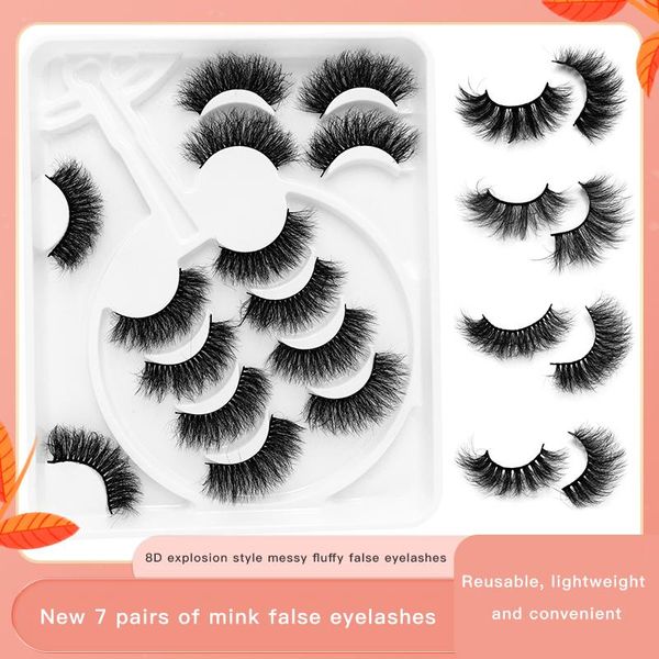 

false eyelashes 7 pairs 3d mink lashes natural dramatic thick long soft fake wispy beauty makeup extension tools tslm1