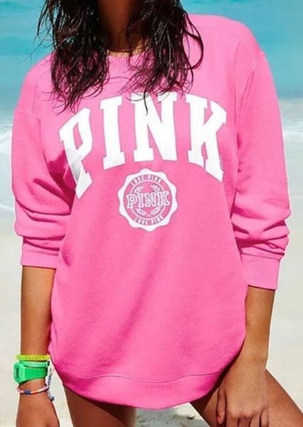 

2021 so sweet pink girls letter printing sweatshirts women oversized loose o-neck long sleeve new fashion plus size casual kzev, Black