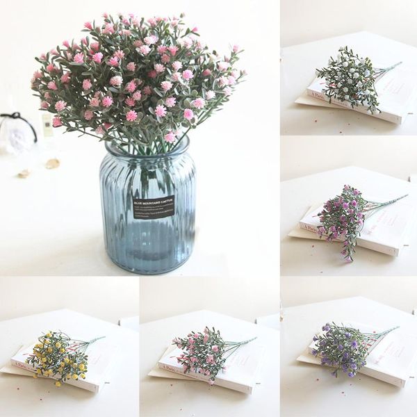 

decorative flowers & wreaths 1pcs artificial flocking gypsophila 7-prong bouquet silk flower j6a6111