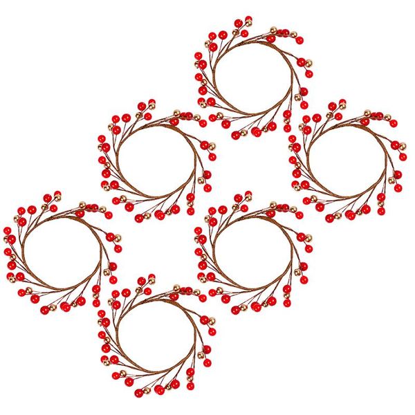 

candle holders 6 pcs christmas deskholder wreath rings elegant party decor