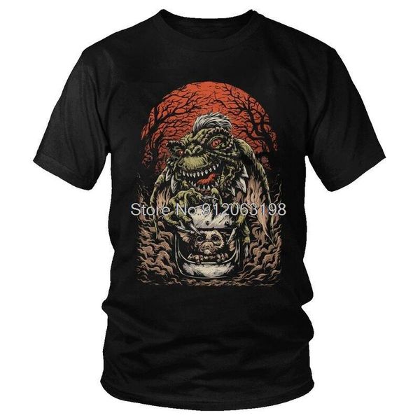 

men's t-shirts tvoe gremlins gizmo t shirt men short sleeve cotton t-shirt 80s movie gremlin mogwai monster retro sci fi tee streetwear, White;black