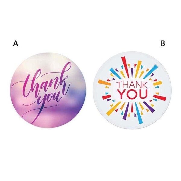 

500pcs/roll round thank you sticker for seal label scrapbooking christmas decor r7rc gift wrap