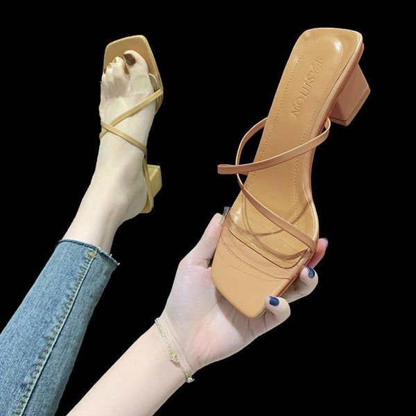 

oeing woman summer sandals flat shoes lace up women high heels beach slides footwear flip flops open toe sandals sandalias mujer, Black