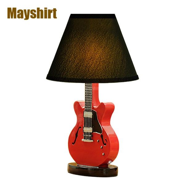 

table lamps modern guitar bedside bedroom lamp led stand light fixtures nightstand lighting children's room home decor