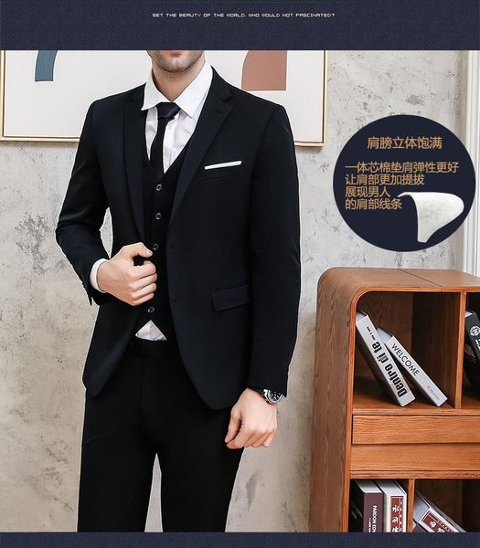 

men's suits & blazers oimg slim small suit jacket casual professional formal wear groom man group wedding dress, White;black