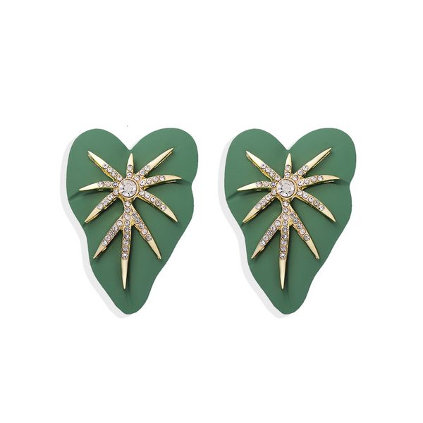 

korean fashion net red street leaf pattern earrings, Silver