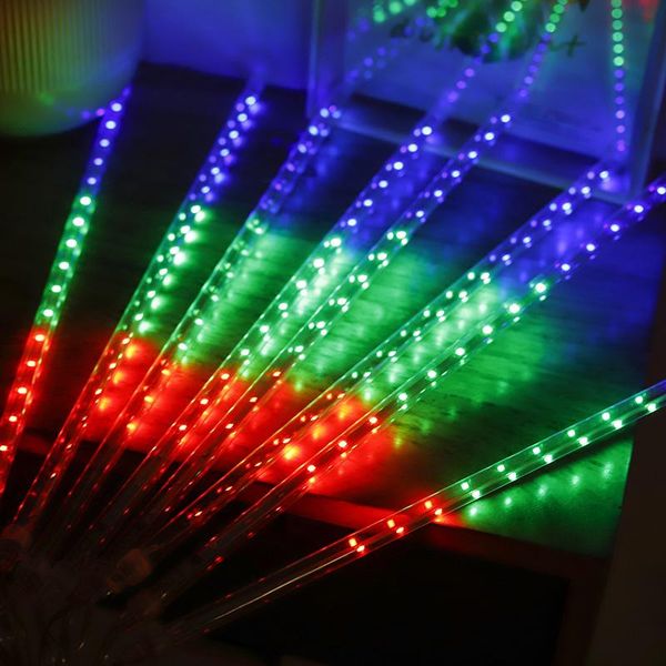 

strings amazon's led solar meteor shower lamp string park outdoor waterproof lighting decorative tree