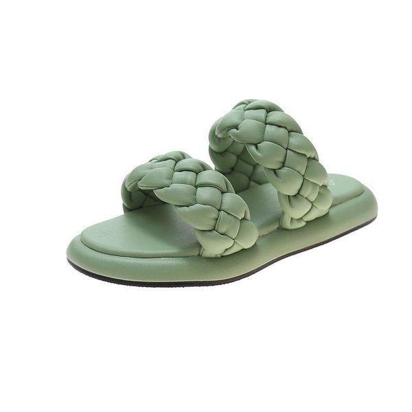 

slippers 2021 bread cross flip flops women platformform with summer fashion peep toe mules slides, Black