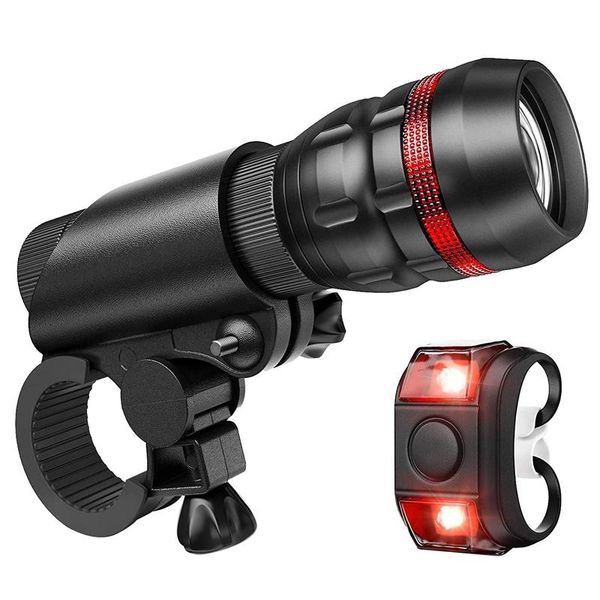

cycling bike headlight set bicycle front light with taillight lamp bicycle adjustable warning light accessories