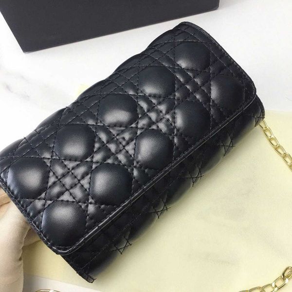 

female diamond chain bag caro wallet saddle coin purse cow leather trend designer shoulder messenger bag clutch lady crossbody p3hj#
