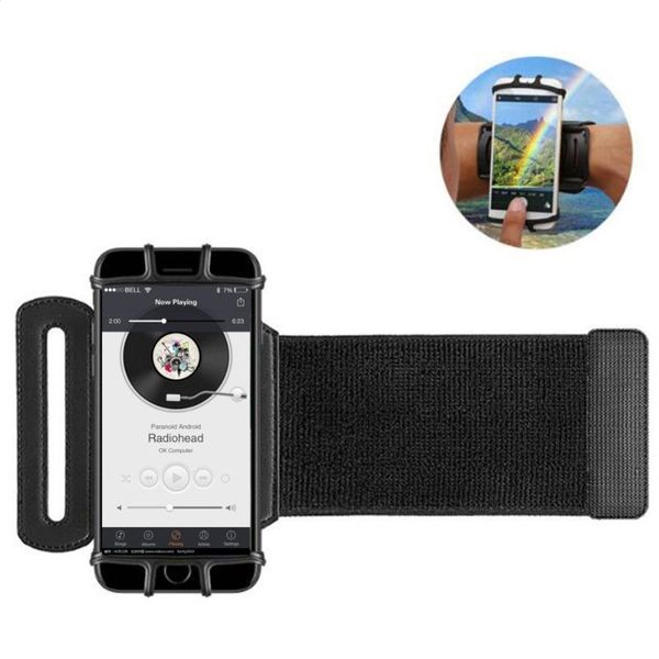 

outdoor bags sports phone armband case universal for x 8 7 rotatable elastic wrist running arm band with key holder 4-6 inch