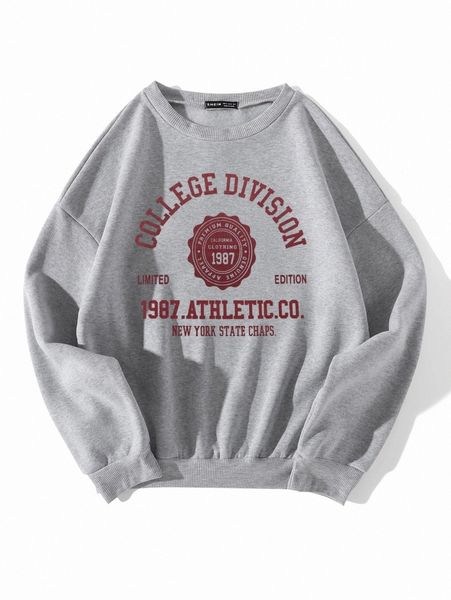 

letter graphic drop shoulder thermal pullover t4ru#, White;black