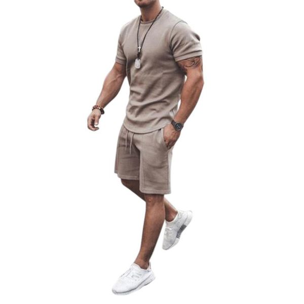 

men's tracksuits men t shirt+beach shorts sets 2021 summer sportswear jogging pants t-shirt streetwear harajuku, Gray