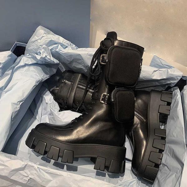 

boots british style muffin in autumn and winter of 2021, Black