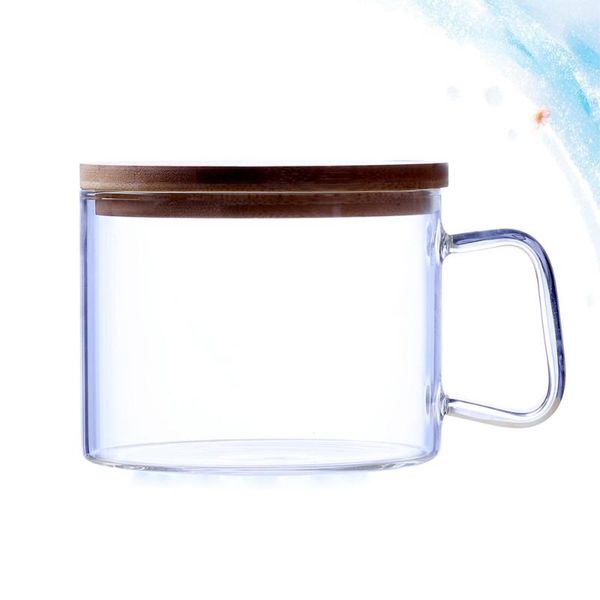 

heat resistant glass bowl 1200ml large capacity transparent salad bowl dessert fruit instant noodle with lid