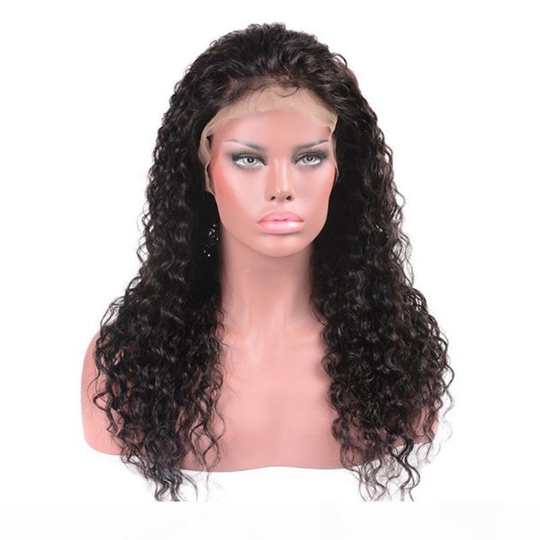 

lace front wigs brazilian water wave 150% density human hair wigs for black women wholesale lace front human hair wigs pre plucked, Black;brown