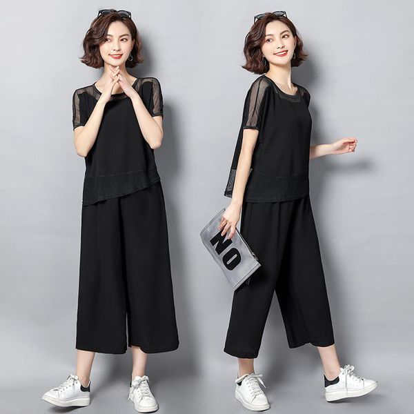 

women's tracksuits plus size 5xl summer suit casual tracksuit conjunto feminino year-old female costume pants set ukraine, Gray