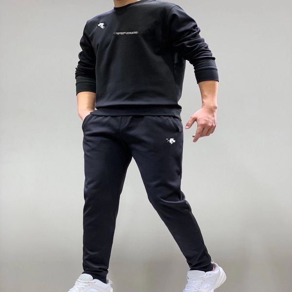 

2021 winter new dijia men's mink sweater and trousers korean version leisure sports two-piece set, Gray