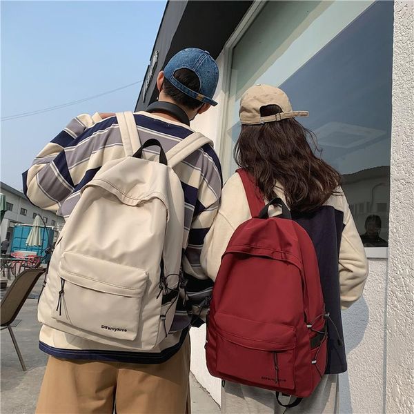 

backpack solid color women rucksack large school bag for teenage girls fashion college student back pack mochila feminina 2 size