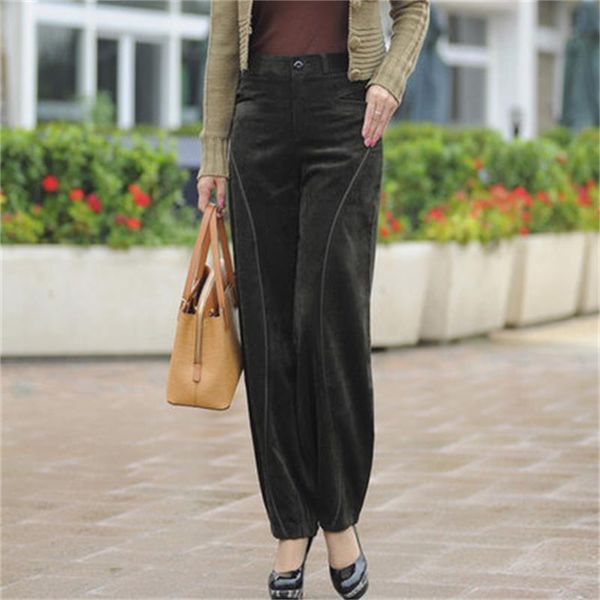 

autumn fashion of velvet women's high-waisted hare big pants ladies'wild vy2p, Black;white