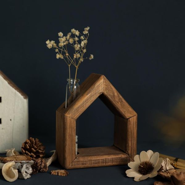 

vases wood retro vase creative transparent glass japanese flower vintage pot living room terrario plantas home decoration ed50hp