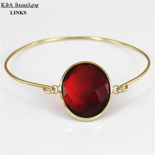 

charm bracelets mix color bezel faceted quartz stone bangle crystal gem glass round beads gold wire wrapped bracelet pulseras mujer, Golden;silver