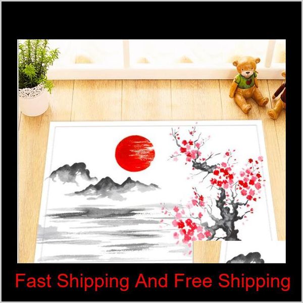 

3d japanese-style flower print pattern irish decorations waterproof bathroom decor fabric shower curtai qylpzi item_home