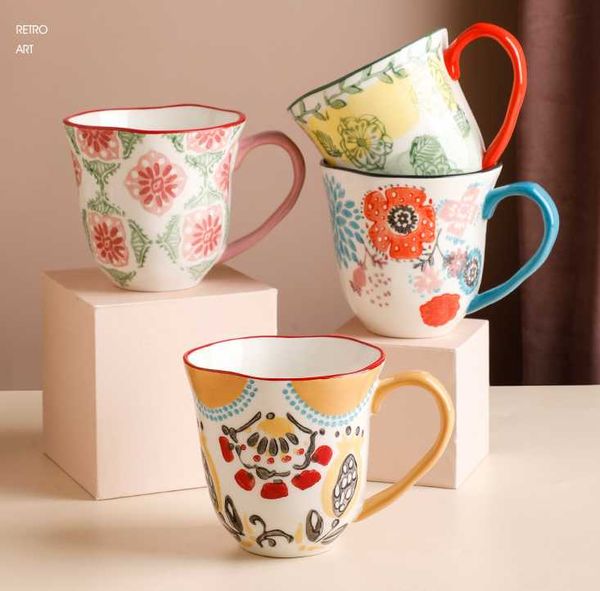 

mugs hand knitting and painting mug ceramic milk cup coffee