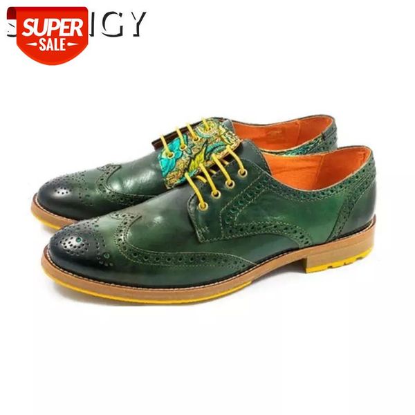 

2020 fashion men shoes mixing color dress shoes men party bretheble leather outdoor wark laceup leisure luxury zapatos sneakers #8t6u