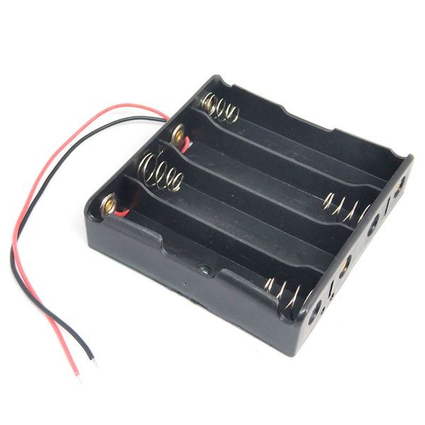 

5pcs 18650 battery storage box case with cable 4 slot batteries clip holder container lithium battery box with wire