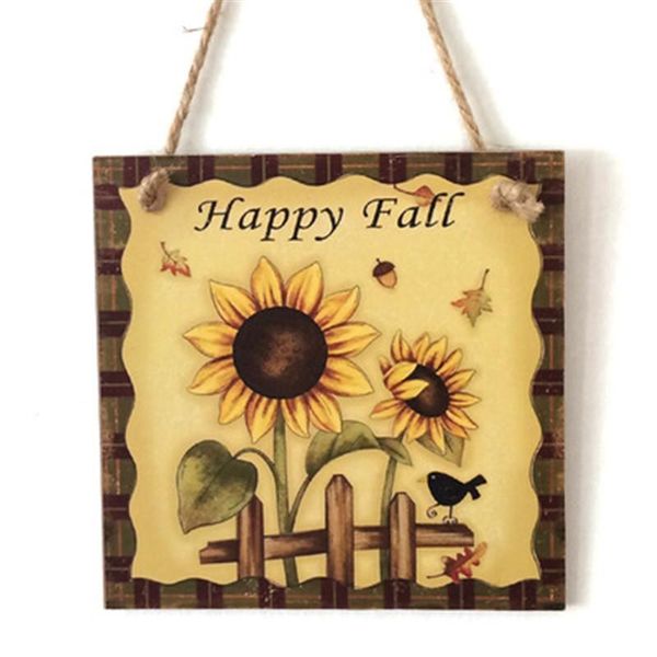 

decorative objects & figurines happy fall harvest sunflower wall hanging ornament thanksgiving decorations welcome decoration sign for garde