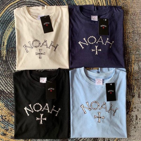 

men's t-shirts 1:1 version noah 2021ss bones core logo t-shirt men women couple 100% cotton tee high street hip hop casual oversize fg, White;black